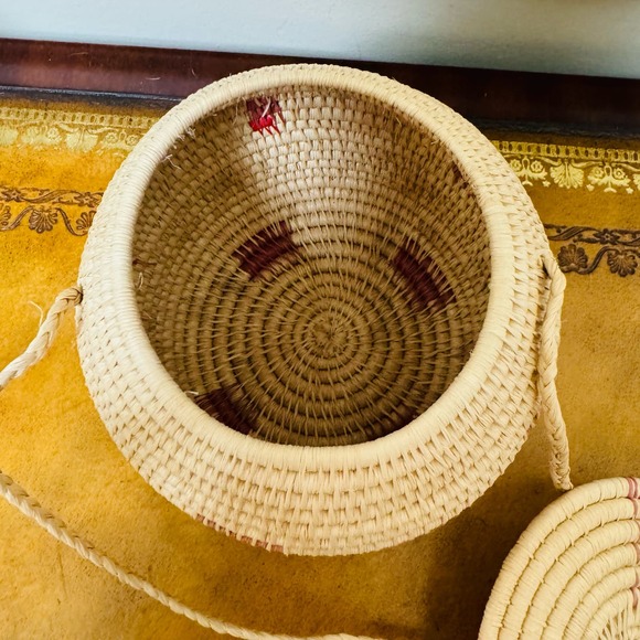 Coil Wicker Boho Baskets Set of 3 Storage Organize Handwoven Hanging Purse - Picture 11 of 12